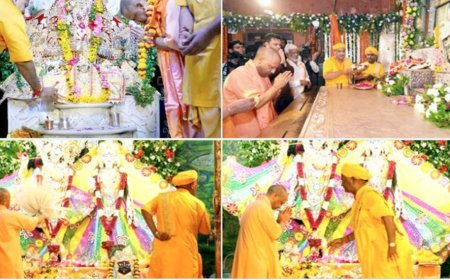 मथुरा पहुंच सीएम योगी ने किया श्रीकृष्ण जन्मभूमि मंदिर में पूजा-अर्चना