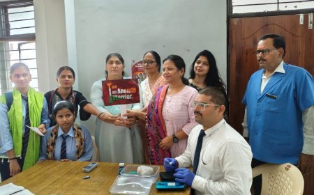 अयोध्या : 85 छात्राओं की हीमोग्लोबिन जांच, 50 प्रतिशत सुधार का दावा