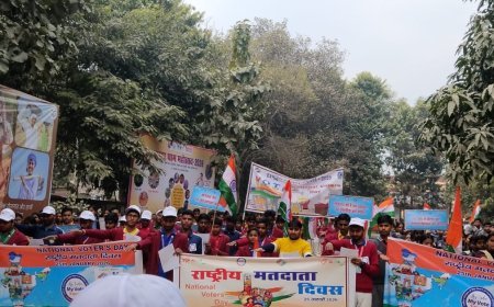 राष्ट्रीय मतदाता दिवस 2026 पर माय भारत अम्बेडकर नगर ने चलाया व्यापक मतदाता जागरूकता अभियान