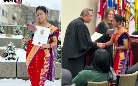 कनाडा की नागरिकता लेते समय दिव्या ने पहनी मराठी नौवारी साड़ी, वीडियो सोशल मीडिया पर वायरल