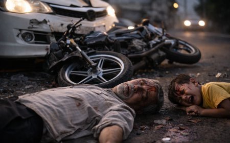 जौनपुर: कार ने मारी टक्कर बाइक सवार अधेड़ व मासुम बच्चे को आई गंभीर चोट