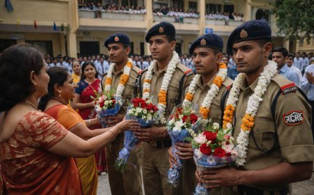 पीलीभीत: सीआरपीएफ में चयनित पूर्व छात्रों का स्कूल में सम्मान