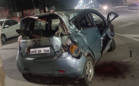 अयोध्या में भीषण सड़क हादसा, सहादतगंज बाईपास पर कार के उड़े परखच्चे, युवक की हालत गंभीर