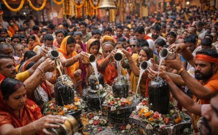 अयोध्या: महाशिवरात्रि पर शिवालयों में उमड़ी भीड़, श्रद्धालु के रहे भोले बाबा का जलाभिषेक