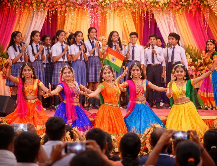 जौनपुर: छात्र छात्राओं द्वारा गीत नृत्य सुनकर लोग भाव विभोर