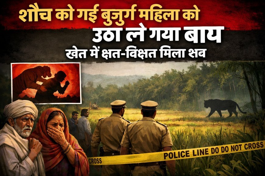 पीलीभीत : शौच के लिए गई बुजुर्ग महिला को उठा ले गया बाघ, खेत में क्षत-विक्षत मिला शव