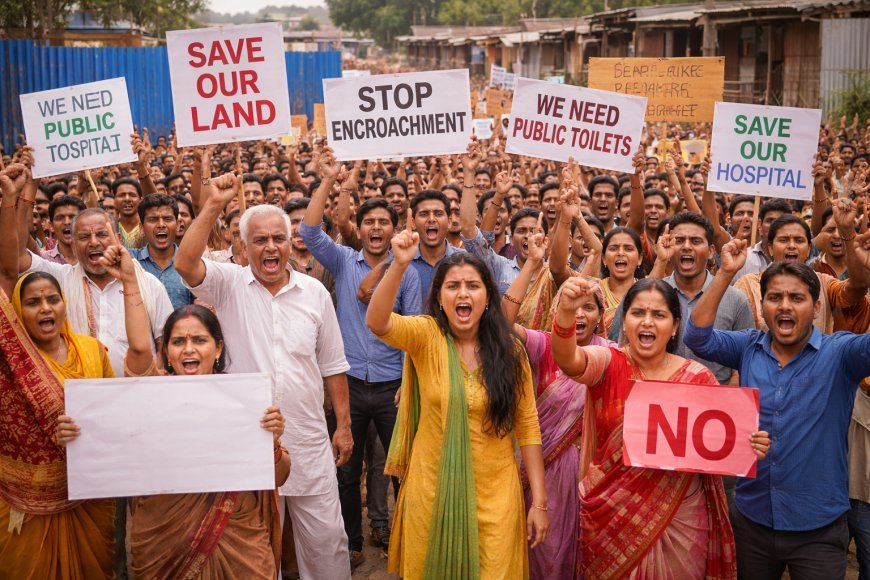 पीलीभीत : सुलभ शौचालय व आयुर्वेदिक अस्पताल की भूमि पर दुकान निर्माण योजना का विरोध