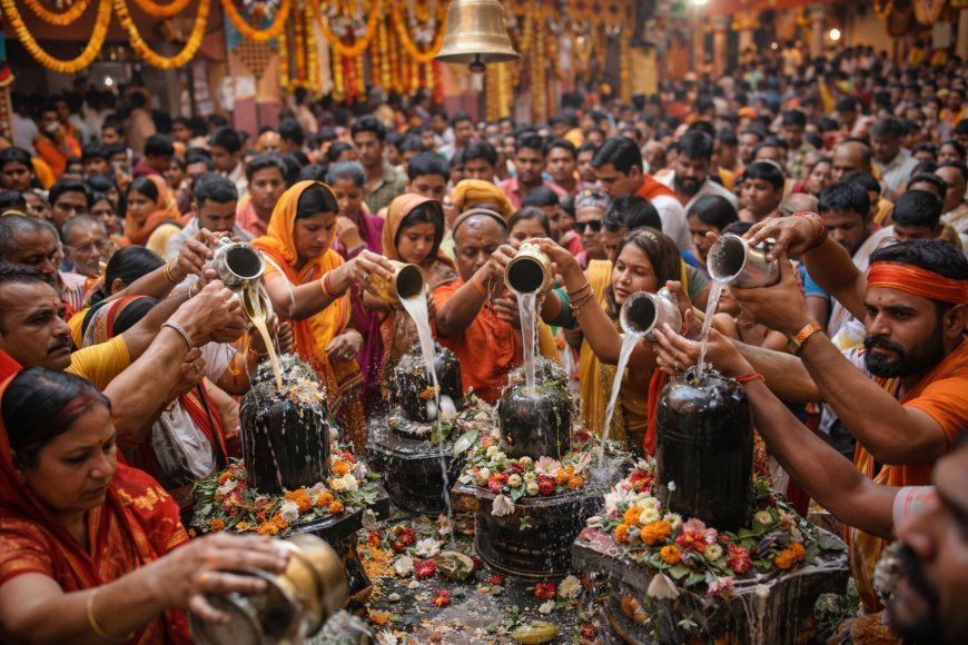 अयोध्या: महाशिवरात्रि पर शिवालयों में उमड़ी भीड़, श्रद्धालु के रहे भोले बाबा का जलाभिषेक