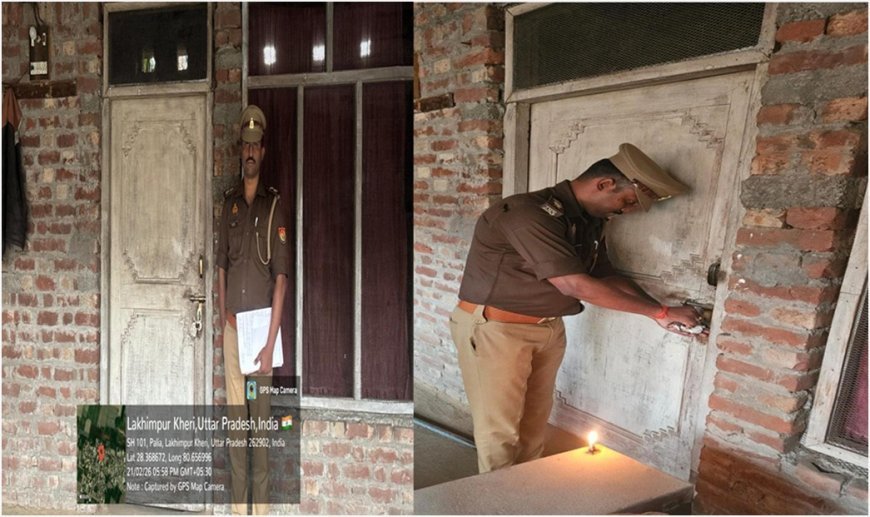 लखीमपुर खीरी: थाना मझगई पुलिस ने वांछित अभियुक्त की संपत्ति की कुर्की की