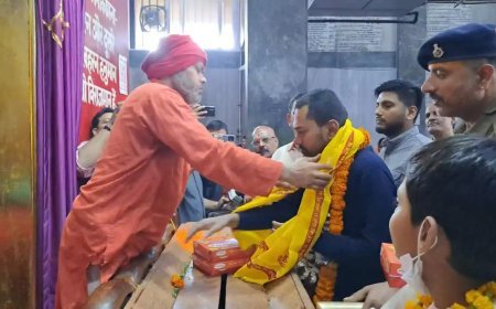 निशांत कुमार की राजनीति में एंट्री: जदयू की सदस्यता लेने के बाद महावीर मंदिर में की पूजा