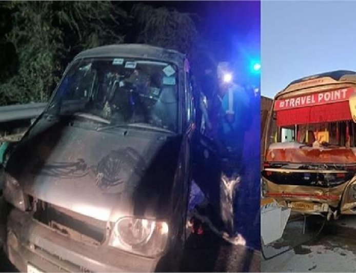 हाथरस में भीषण सड़क हादसा: बस ने ईको वैन को मारी टक्कर, 6 की मौत, कई घायल