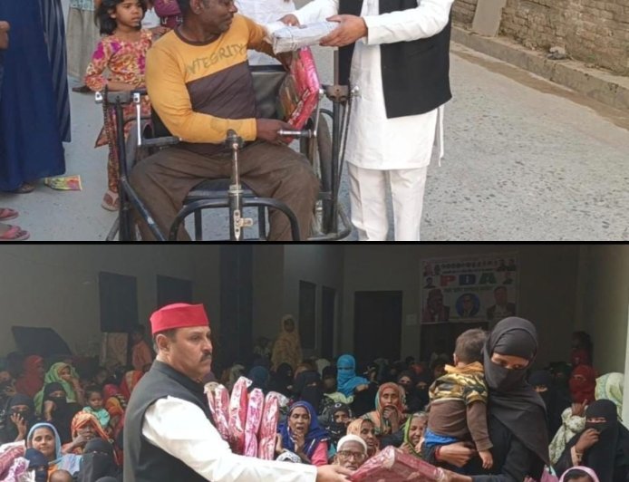 ईद का तोहफा बांटकर सपा नेता रेहान खान ने पेश की हिंदू-मुस्लिम एकता की मिसाल