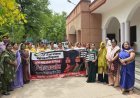 भाजपा महिला मोर्चा ने सपा नेताओं के खिलाफ किया प्रदर्शन, राज्यपाल को भेजा ज्ञापन