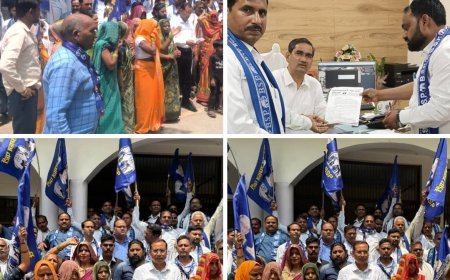 मथुरा : बढ़ती दलित उत्पीड़न की घटनाओं को लेकर बसपा ने कलेक्ट्रेट पर भरी हुंकार