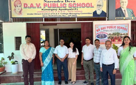 अयोध्या : सीबीएसई 12वीं का परिणाम घोषित।  डीएवी पब्लिक स्कूल कुमारगंज का शत-प्रतिशत रिजल्ट, परी सिंह बनीं टॉपर।