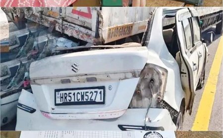 पूर्वांचल एक्सप्रेस-वे पर भीषण हादसा: ट्रक संग 1 KM घिसटती चली गई कार, बिहार के एक ही परिवार के 5 लोगों की मौत