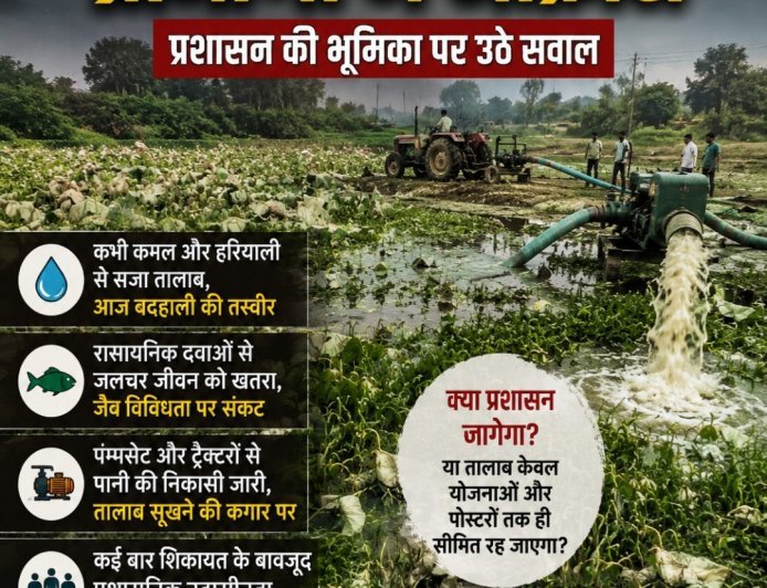 अम्बेडकर नगर : देवहट तालाब की दुर्दशा पर ग्रामीणों में आक्रोश, प्रशासन की भूमिका पर उठे सवाल