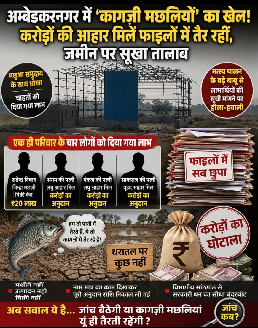 अम्बेडकर नगर : गरीब मछुआ समुदाय के साथ धोखा चहेते को दिया गया लाभ