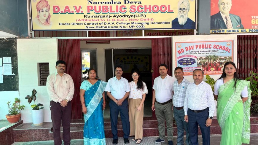 अयोध्या : सीबीएसई 12वीं का परिणाम घोषित।  डीएवी पब्लिक स्कूल कुमारगंज का शत-प्रतिशत रिजल्ट, परी सिंह बनीं टॉपर।