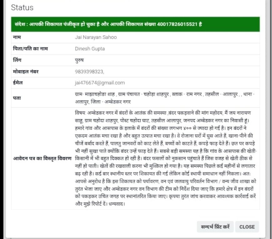 अम्बेडकर नगर : बंदरों के आतंक से सहमे ग्रामीण, वन विभाग से कार्रवाई की मांग