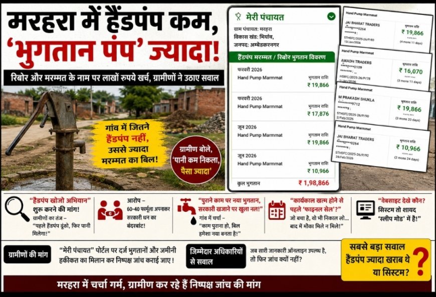 अम्बेडकर नगर: मरहरा में हैंडपंप कम, ‘भुगतान पंप’ ज्यादा!