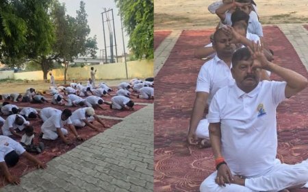 अयोध्या: रुदौली में योग दिवस पर जुटे जनप्रतिनिधि व लोग, विधायक ने किया सामूहिक योगाभ्यास