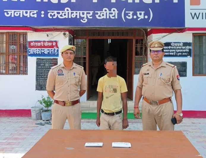 लखीमपुर खीरी: मोबाइल चोरी के आरोपी को निघासन पुलिस ने दबोचा, चार मोबाइल बरामद