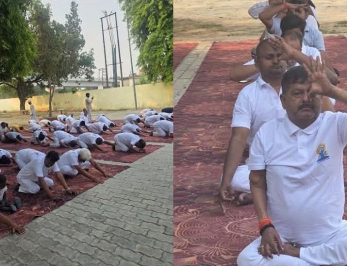 अयोध्या: रुदौली में योग दिवस पर जुटे जनप्रतिनिधि व लोग, विधायक ने किया सामूहिक योगाभ्यास