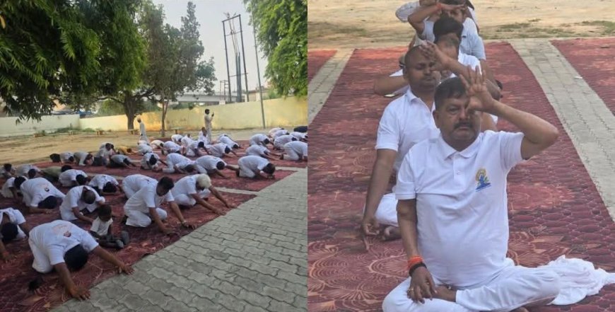 अयोध्या: रुदौली में योग दिवस पर जुटे जनप्रतिनिधि व लोग, विधायक ने किया सामूहिक योगाभ्यास