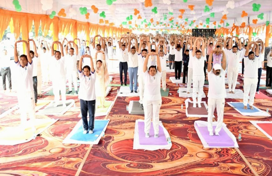 लखीमपुर खीरी: जिलाधिकारी खीरी व वरिष्ठ पुलिस अधीक्षक खीरी द्वारा सामुहिक योगाभ्यास का आयोजन