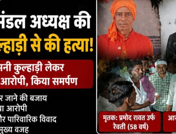 उन्नाव : पिता की कलयुगी बेटे ने की कुल्हाड़ी से काटकर हत्या, खून से सनी कुल्हाड़ी लेकर थाने पहुंचा आरोपी