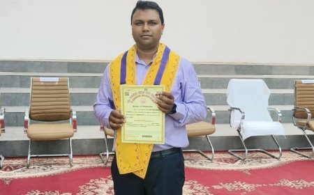 अम्बेडकर नगर: पीएचडी की उपाधि हासिल कर धर्मेन्द्र राजभर ने बढ़ाया क्षेत्र का मान