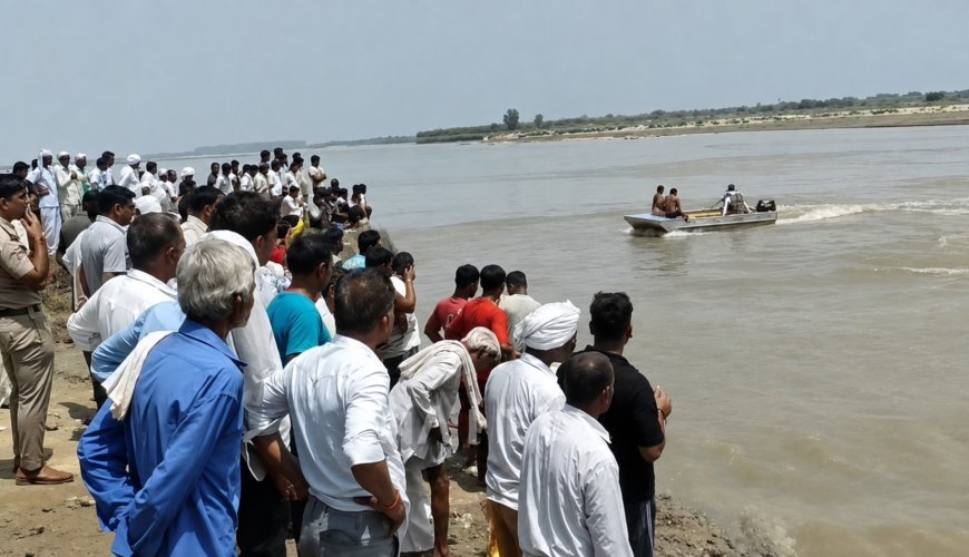 यमुना में डूबे दो सगे भाई, तलाश में जुटी बचाव टीमें  नहाते समय गहरे पानी में चले गए सत्यम और शिवम, सनपेड़ा गांव में पसरा मातम
