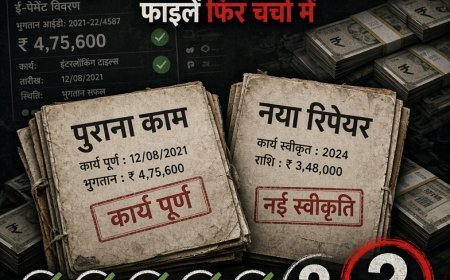पुराने काम पर ‘रिपेयर’ की नई मलाई! सारंगपुर में लाखों के खेल का आरोप, सचिव की पुरानी फाइलें फिर चर्चा में