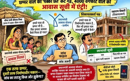 छप्पर वाले की ‘पक्की छत’ कट गई, 4000 वर्गफीट वाले की आवास सूची में एंट्री!