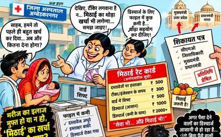 जिला अस्पताल में प्रसव के बाद मिठाई मांगने अद्भुत खेल! प्रसव के बाद परिजनों से पैसे मांगने का आरोप, शिकायत पहुंची सीएमओ से लेकर मुख्यमंत्री तक!