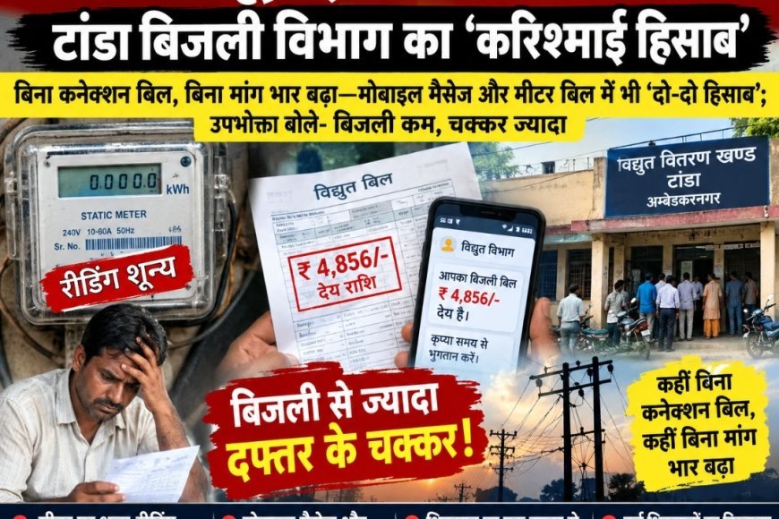 मीटर शून्य, बिल हजारों का! टांडा बिजली विभाग का ‘करिश्माई हिसाब