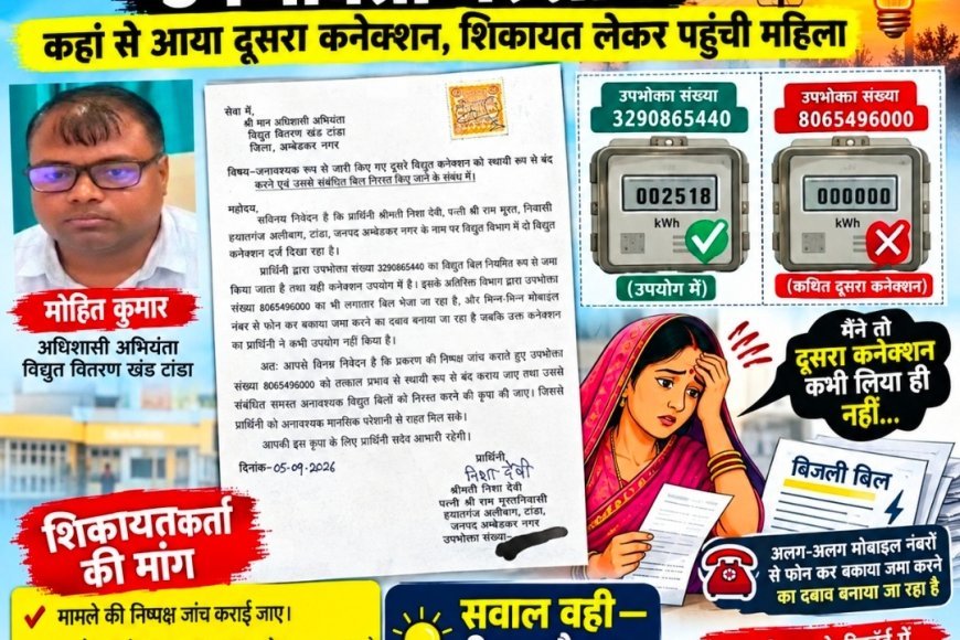 बिजली का डबल डोज’ देख उपभोक्ता परेशान—कहां से आया दूसरा कनेक्शन, शिकायत लेकर पहुंची महिला