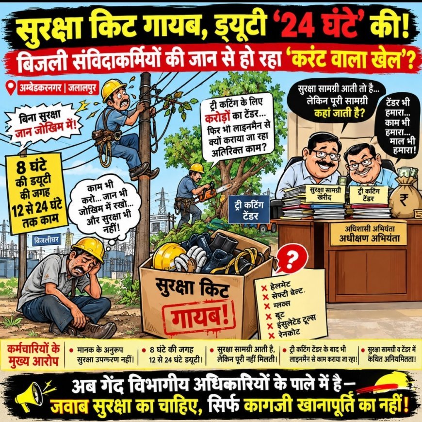 सुरक्षा किट गायब, ड्यूटी ‘24 घंटे’ की! बिजली संविदाकर्मियों की जान से हो रहा ‘करंट वाला खेल