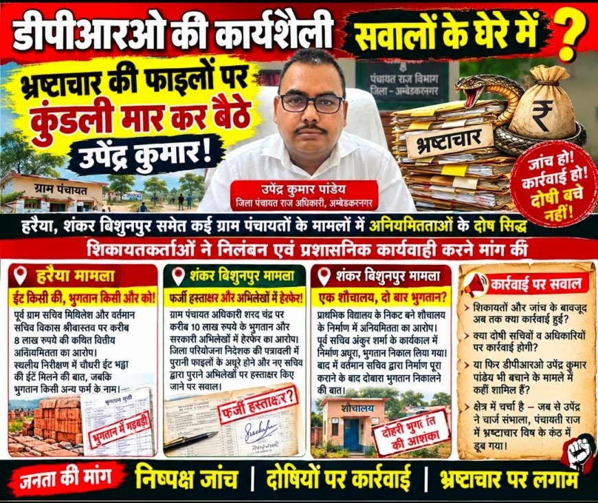 डीपीआरओ कार्यशैली सवालों के घेरे में , भ्रष्टाचार की फाइलों पर कुंडली मार कर बैठे उपेंद्र कुमार!