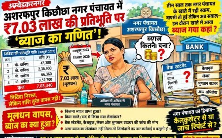 अशरफपुर किछौछा नगर पंचायत में ₹7.03 लाख की प्रतिभूति पर ‘ब्याज का गणित !