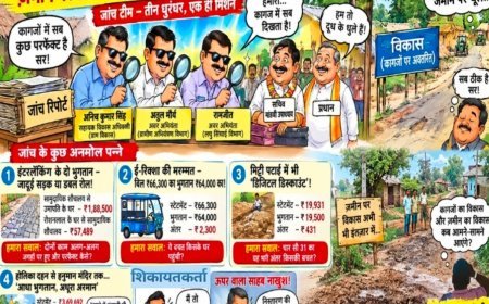 सारंगपुर में जांच की जादूगरी, फाइलें सरपट दौड़ीं, ज़मीन पर विकास ने फिर आँखें मूंद लीं!