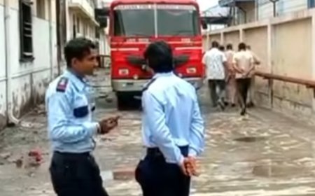 बारोटा की गद्दा फैक्ट्री में भीषण आग, तीन तरफ की दीवारें गिरीं, दो लोगों के फंसे होने की आशंका
