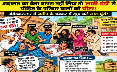 अम्बेडकर नगर: अदालत का केस वापस नहीं लिया तो 'लाठी-डंडों' से पीड़ित के परिवार वालों को पीटा: अंबेडकरनगर में जमीन के चक्कर में खूब चले लात-घूंसे!