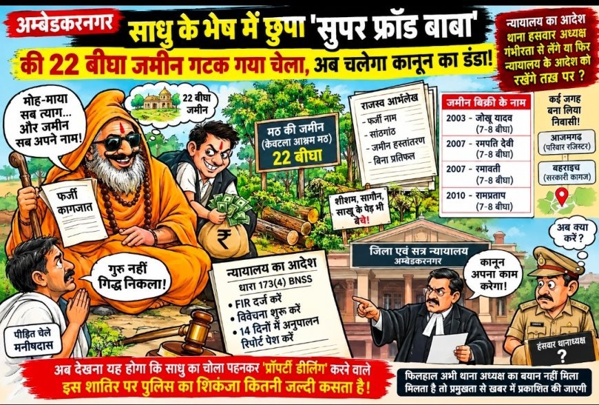 साधु के भेष में छुपा 'सुपर फ्रॉड बाबा की 22 बीघा जमीन गटक गया चेला, अब चलेगा कानून का डंडा!