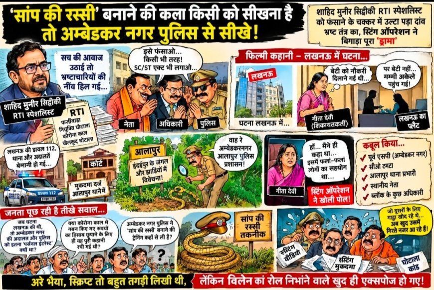 सांप की रस्सी' बनाने की कला किसी को सीखना है तो अम्बेडकर नगर पुलिस से सीखे!