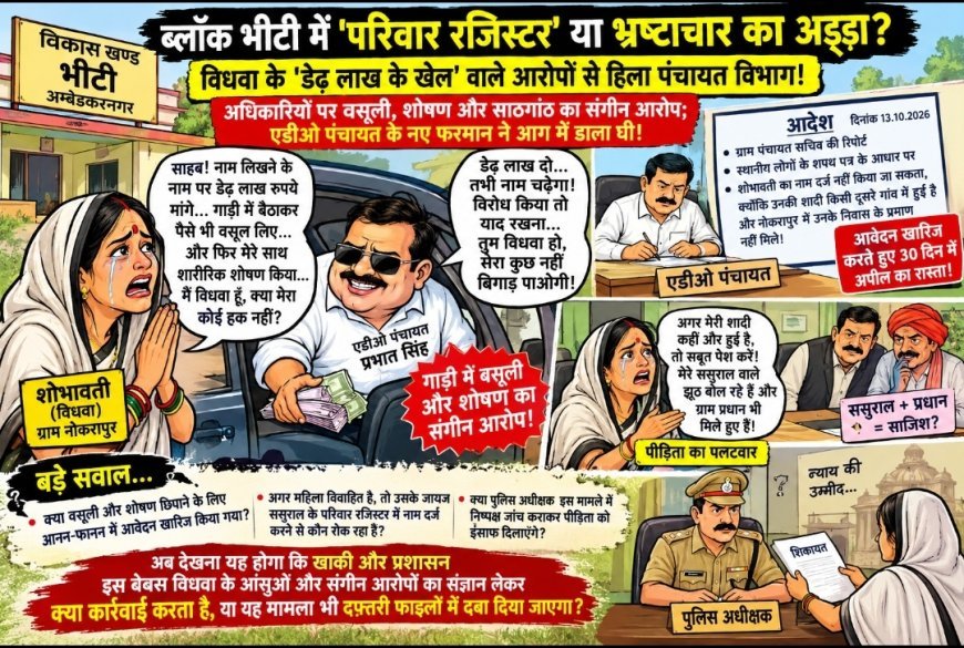 ब्लॉक भीटी में 'परिवार रजिस्टर' या भ्रष्टाचार का अड्‍डा? विधवा के 'डेढ़ लाख के खेल' वाले आरोपों से हिला पंचायत विभाग!