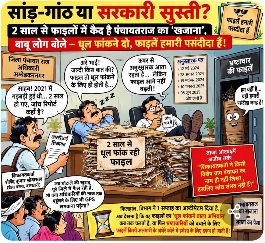 सांड़-गांठ या सरकारी सुस्ती? 2 साल से फाइलों में कैद है पंचायतराज का 'खजाना', बाबू लोग बोले— धूल फांकने दो, फाइलें हमारी पसंदीदा हैं!